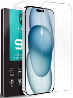 Zuslab Tempered Glass Screen Protector for iPhone 15 - Clear