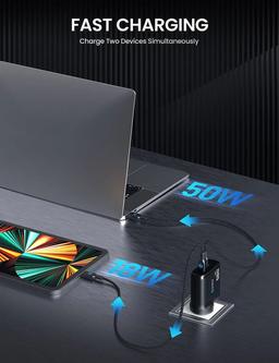 Zyron Powaforce 68W GaN 5 Charger - Black