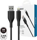 iQuick  PVC USB-A to Lightning Fast Charging Data Sync Cable 1M in Black in Brand New condition