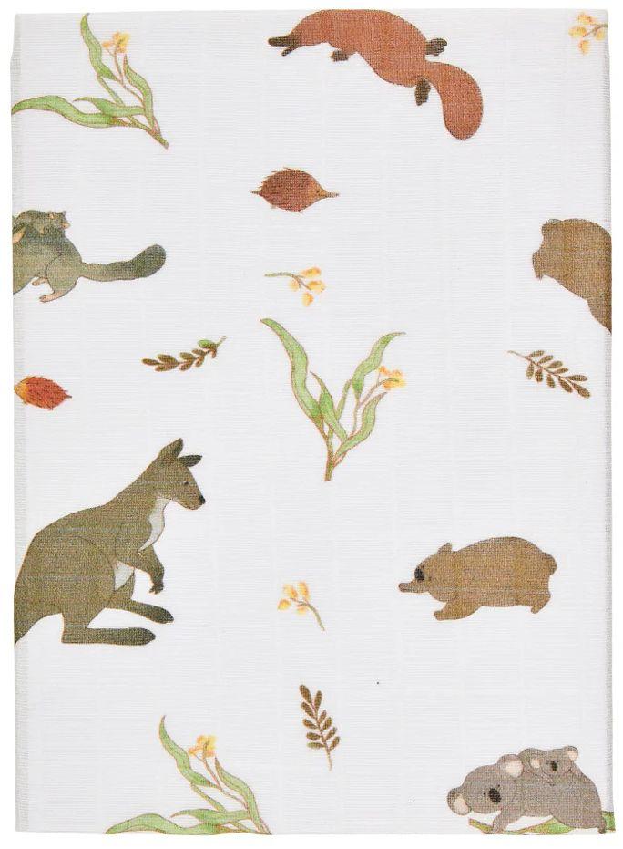 Sack Me  Baby Swaddle (100x100cm) - Australiana Fauna - Over Stock