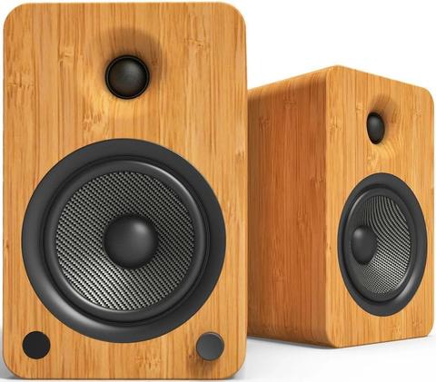 Kanto  YU6 200W Powered Bookshelf Speakers with Bluetooth and Phono Preamp Pair - Bamboo - Brand New