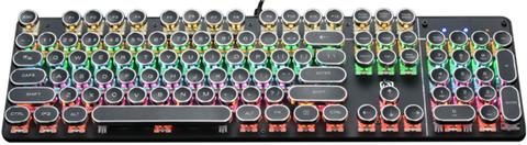 TODO  FULL Mechanical Gaming Keyboard Linear Blue Switch Rgb Led 104 Key Usb Windows - Black - Brand New