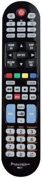 Precision Audio  Universal One Touch TV Remote Control (PRC-01) - Black - Brand New