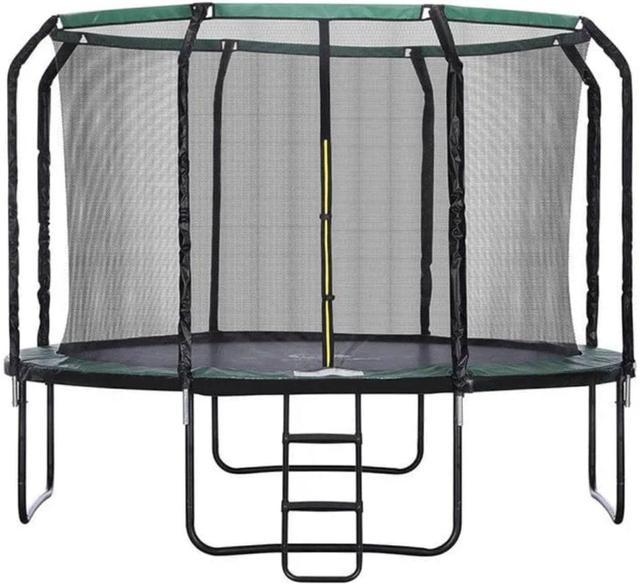 Centra  Kids Round Trampoline 8-Feet with Basketball Set in Black/Orange in Brand New condition