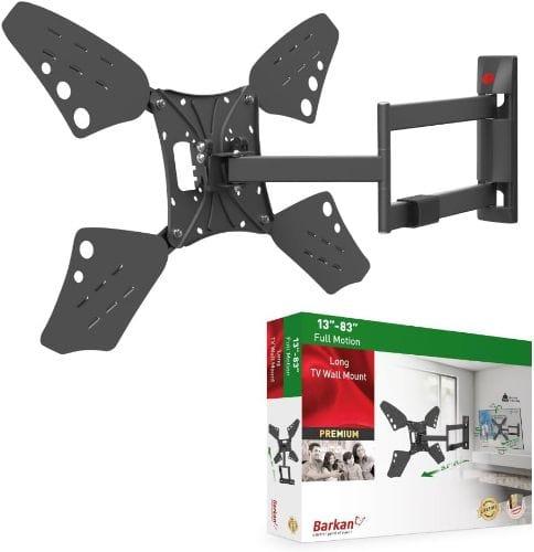 Barkan  Full Motion Long TV Wall Mount 13-80 Inch in Black in Brand New condition