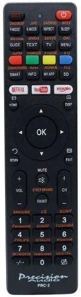 Precision Audio  Universal One Touch TV Remote Control (PRC2) - Black - Brand New