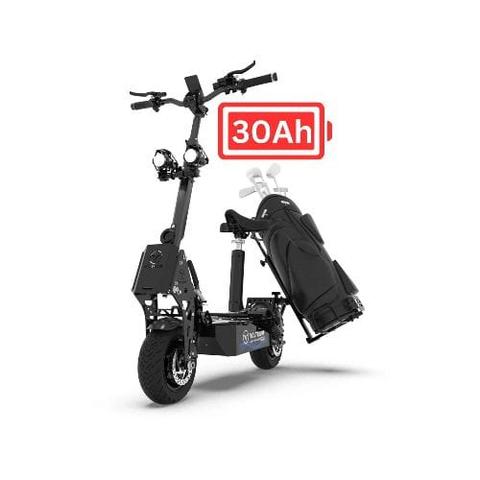 Voltrium  Rogue Dual Motor Max Electric Scooter with Golf Rack - Black/Cyan - Brand New