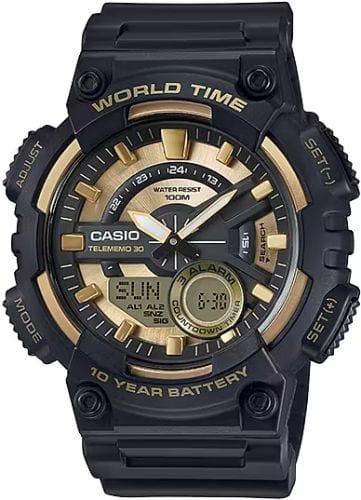 Casio  AEQ-110BW-9AV Analog Digital Men's Watch - Black/Gold - Excellent