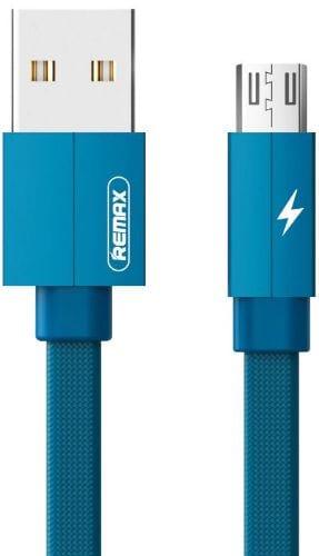 Remax  RC-094m Kerolla Micro USB Braided Fast Charging Cable 2.4A (1M) - Blue - Brand New