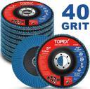 Topex  125mm Zirconia Flap Disc 120 Grit 40 Pack in Blue in Brand New condition