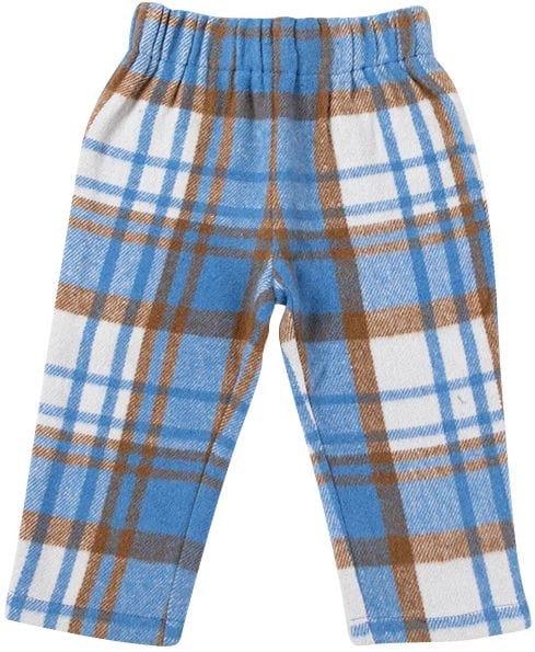 Ponchik Babies + Kids  Children's Elastic Waist Trousers (3 Years Old) - Blueberry Plaid - Over Stock