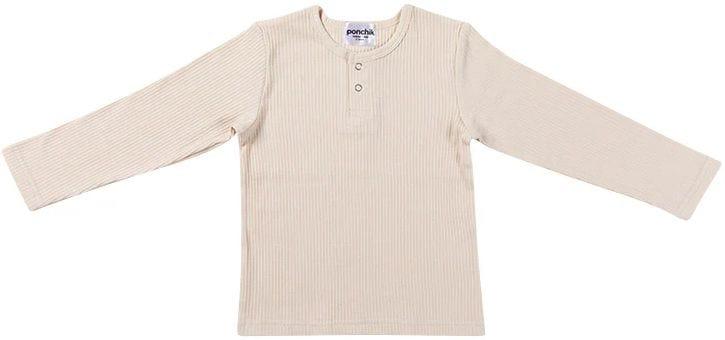 Ponchik Babies + Kids  Cotton Rib Henley T Shirt (3 - 6M) - Buttermilk - Over Stock