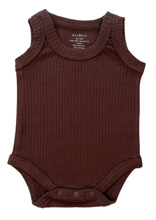 Rai & Co  Basic Singlet Bodysuit (Size 0) in Chocolate in Premium condition