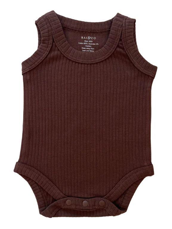 Rai & Co  Basic Singlet Bodysuit (Size: 0000) in Chocolate in Premium condition