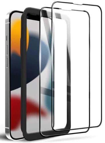 Tough On  Full Tempered Glass Screen Protector for iPhone 13 Mini (2 Pack) - Clear/Black - Brand New
