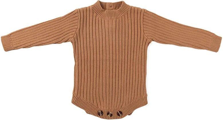 Ponchik Babies + Kids  Rib Knit Mock Neck Baby Bodysuit (3 - 6M) - Crepe - Over Stock