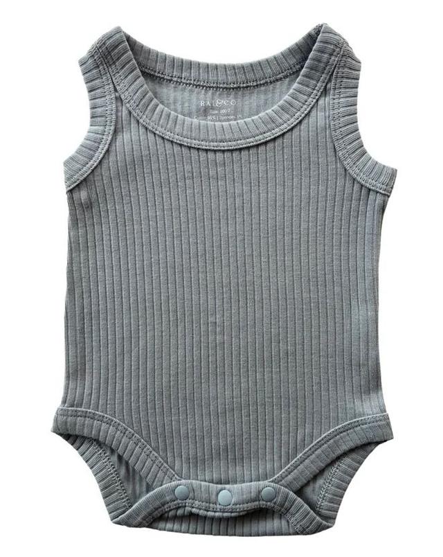 Rai & Co  Basic Singlet Bodysuit (Size: 0000) in Dusty Blue in Premium condition