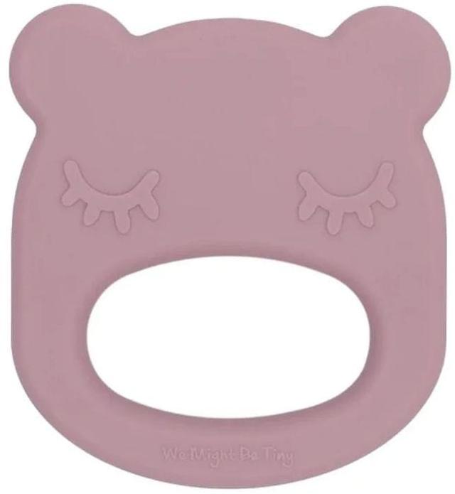 We Might Be Tiny  Bear Silicone Baby Teether in Dusty Rose in Premium condition