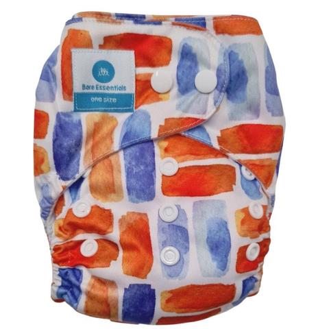 Bare Essentials  One Size Fits Most Cloth Nappy - Flame - Over Stock