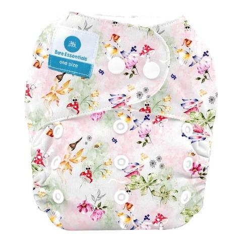 Bare Essentials  One Size Fits Most Cloth Nappy - Fairy Garden - Over Stock