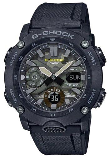 Casio  G-Shock x Carbon GA-2000SU-1A Analog Digital Men's Camouflage Pattern Watch - Green/Black - Excellent