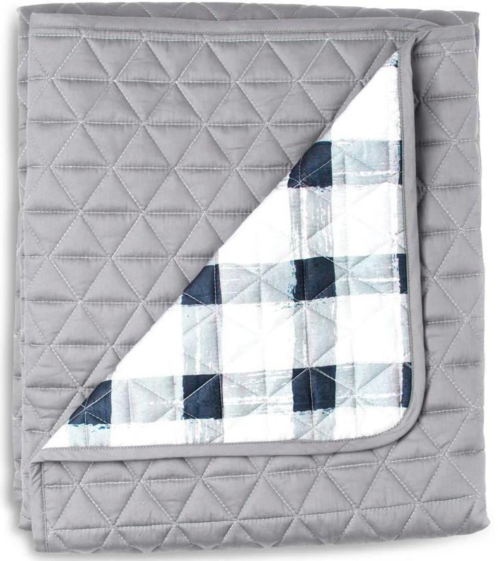 Sack Me  Cot Quilted Cover/Playmat - Grey Gingham - Over Stock