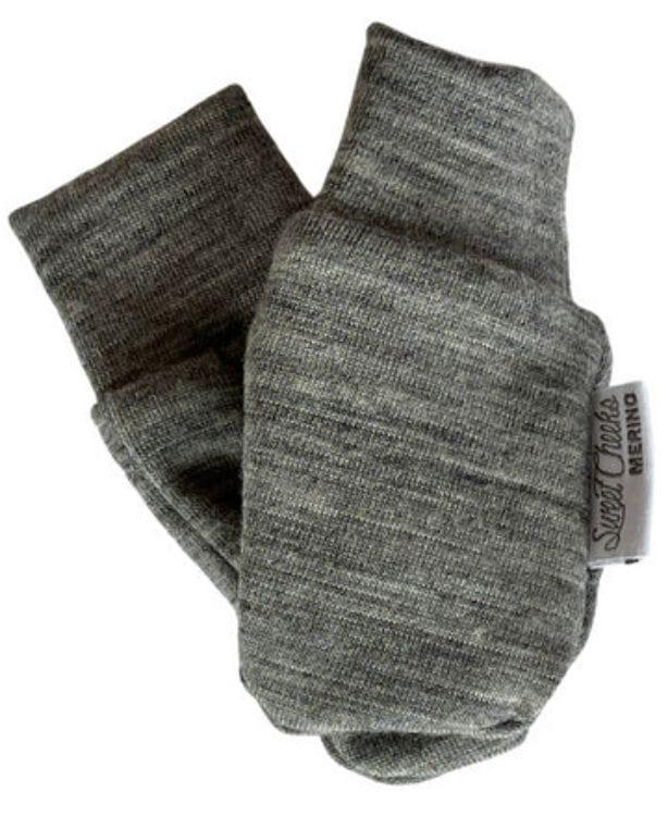 Sweet Cheeks Merino  Newborn Merino Mittens in Grey Marle in Premium condition