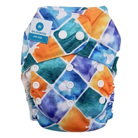 Bare Essentials  One Size Fits Most Cloth Nappy - Harlequin - Over Stock