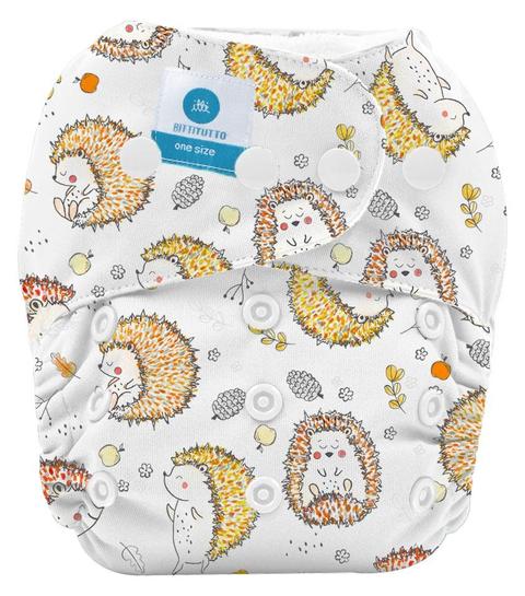 Bare Essentials  One Size Fits Most Cloth Nappy - Hedgehog - Over Stock