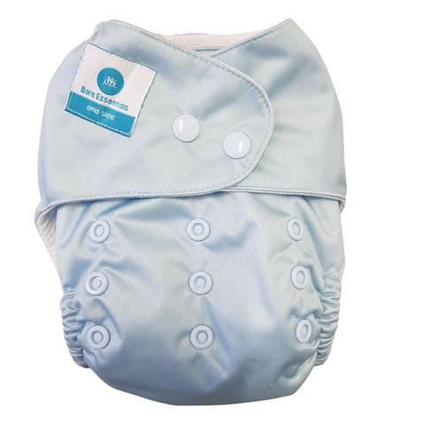 Bare Essentials  One Size Fits Most Cloth Nappy - Ice Blue - Over Stock