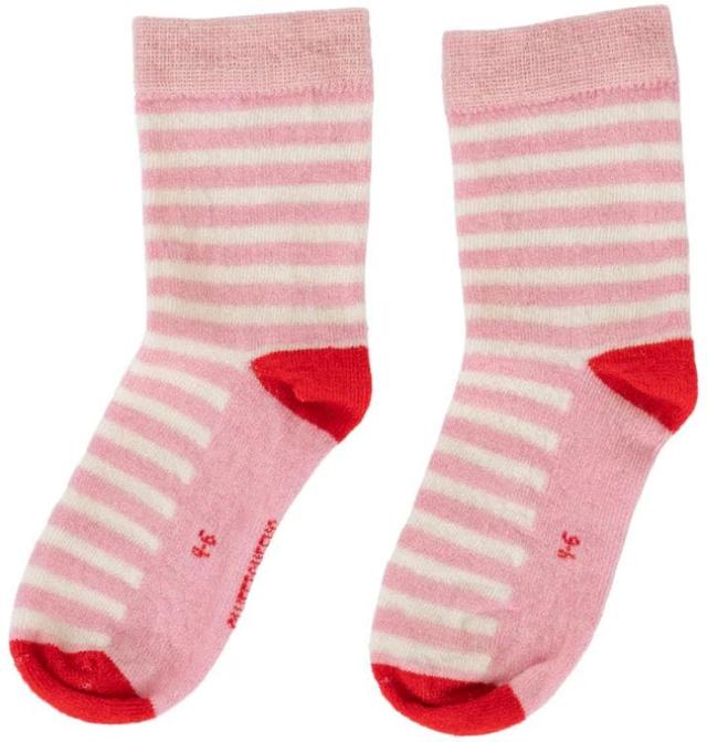 Sweet Cheeks Merino  Baby Merino Crew Socks in Light Pink Stripe in Premium condition