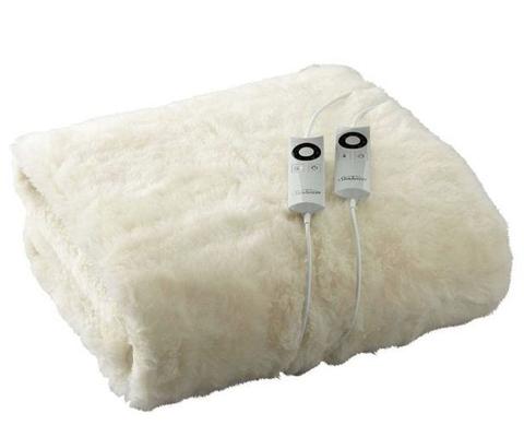 Sunbeam  Sleep Perfect Super King Wool Fleece Heated Blanket - Off White - Over Stock