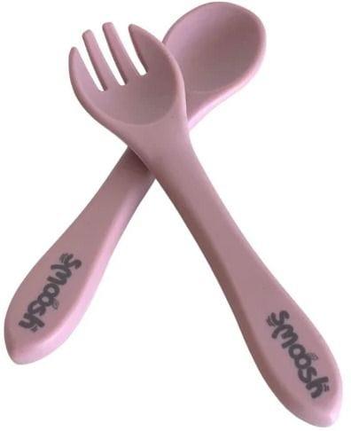 Smoosh  Fork and Spoon Set - Pink - Brand New