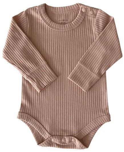 Rai & Co  Basics Long Sleeve Bodysuit (Size 00) - Pink - Pink Sand - Over Stock