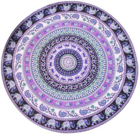 TODO  Luxury Edition Chiffon Digital Print Beach Throw Yoga - Purple Elephant - Brand New