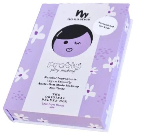 No Nasties  Nancy Deluxe Purple Pressed Powder Kids Play Makeup Box - Purple - Brand New