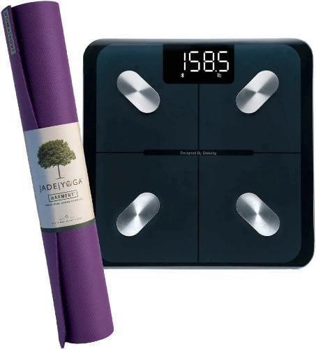 Jade Yoga  Harmony Yoga Mat (68" Length) + Etekcity Scale for Body Weight and Fat Percentage (Bundle) - Purple - Brand New