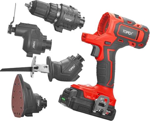 Topex  20V 4-IN-1 Multi-Tool Combo Kit Cordless Drill - Red - Brand New