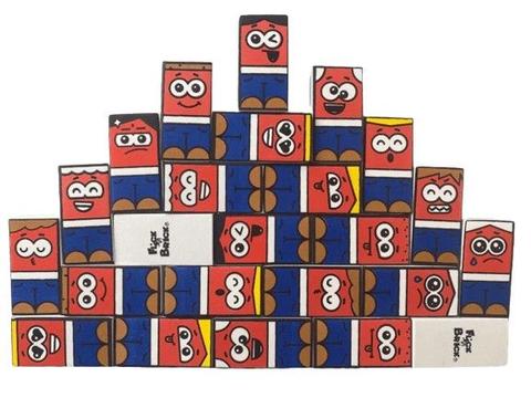 KickBricks  Flickbricks Family Mini Building Bricks - Red/Blue - Brand New