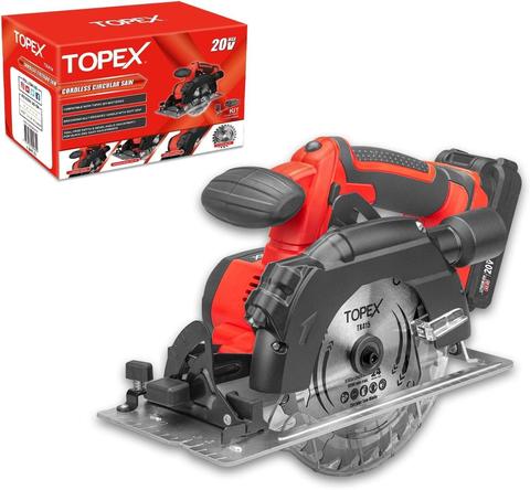 Topex  20V Circular Saw with 4.0Ah Battery & Charger - Red - Brand New