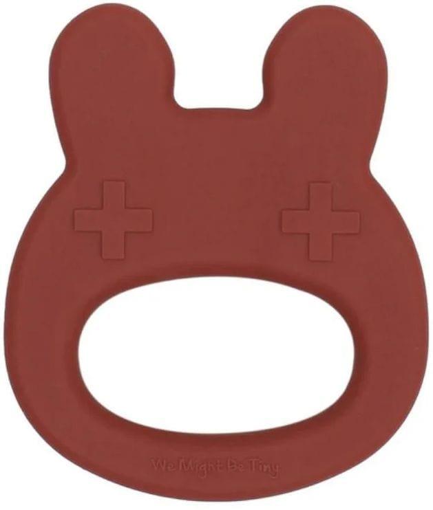 We Might Be Tiny  Bunny Silicone Baby Teether in Rust in Premium condition