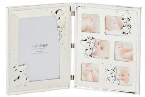 Jiggle & Giggle  Double Collage Photo Frame - Silver - Brand New