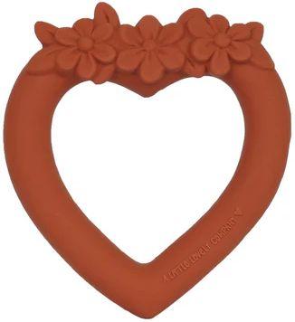 A Little Lovely  Sweet Heart Teething Ring - Terracotta - Over Stock