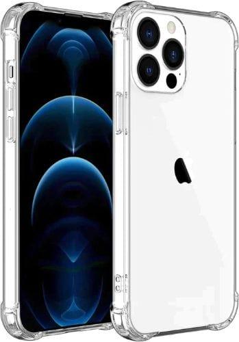 Inspiring&Living  TPU Clear Shockproof Bumper Back Case Cover for iPhone 13 Pro Max - Transparent - Brand New