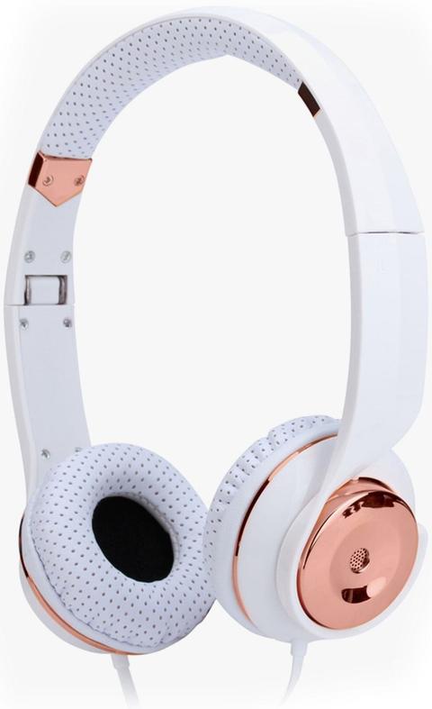 Holysmoke  Motif On Ear Foldable Headphones - White Rose Gold - Brand New