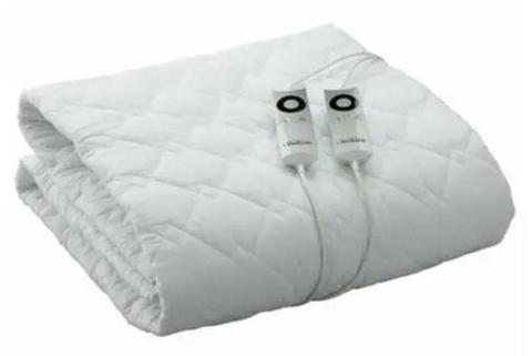Sunbeam  King Sleep Perfect Soft Heated Washable Quilted Electric Blanket - White - Over Stock