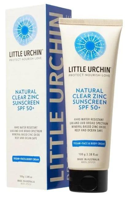 Little Urchin  Natural Zinc Clear Sunscreen (100g) - White - Brand New