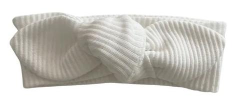 Rai & Co  Ribbed Knotted Headbands  - White - Over Stock