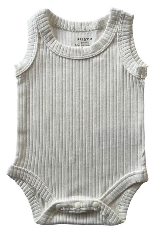 Rai & Co  Basic Singlet Bodysuit (Size: 0000) in White in Premium condition