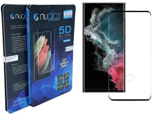 Nuglas  3D Full cover Tempered Glass 9H Screen Protector for Galaxy S22 Ultra 5G in Black in Brand New condition